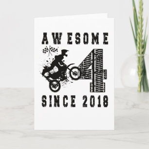 Carte 4e anniversaire Gift Dirt Bike Boy Né en 2018
