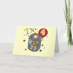 Carte 4e Cowgirl Tshirts et cadeaux d'anniversaire