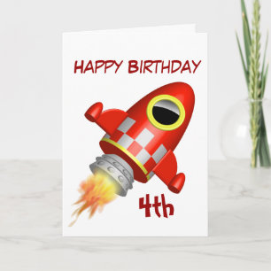 Carte 4ème petit thème de Rocket de joyeux anniversaire