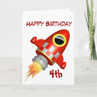 Carte 4ème petit thème de Rocket de joyeux anniversaire