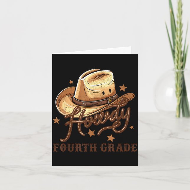 Carte 4th Grade Teacher Rodeo Country Western Howdy Four (Devant)