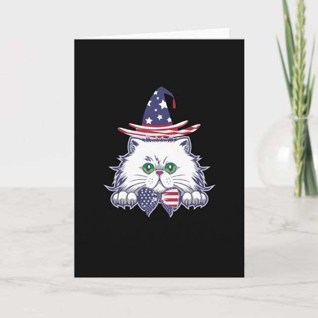 Carte 4th of July USA Patriotic Cat (Devant)