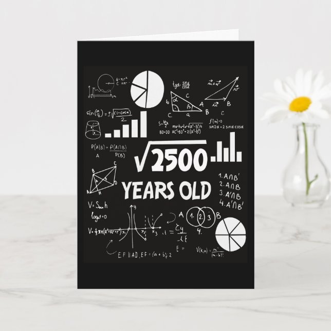 Carte 50 ans Enseignant des mathématiques Anniversaires  (Petite plante)