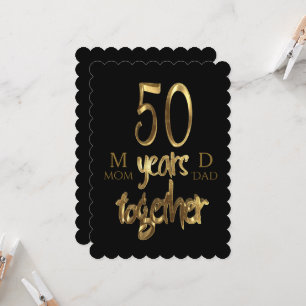 Carte 50 ans ensemble Mariage d'or 50e anniversaire