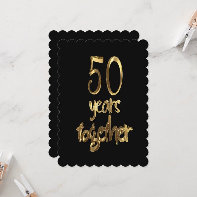 Carte 50 Ans Ensemble Noces d'Or 50e Anniversaire (Devant/Arrière en situation)