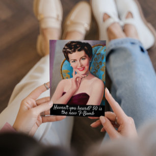 Carte 50 Est L'Anniversaire Rétro De La Bombe F Drôle