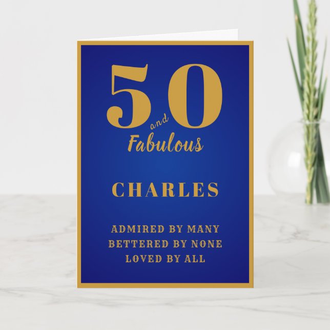Carte 50 et fabuleux 50e anniversaire Père Son grand-pèr (Devant)