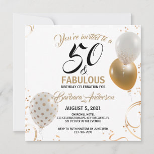 Carte 50 et Fabulous Black Gold fête d'anniversaire