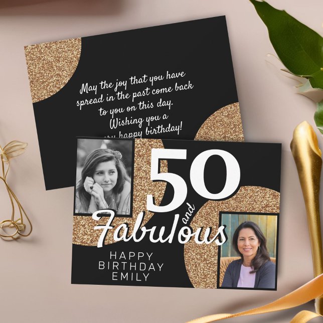 Carte 50 et Fabulous Gold Parties scintillant 2 Photo 50 (Créateur téléchargé)