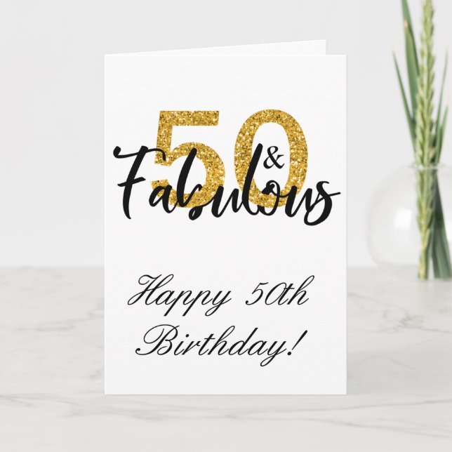 Carte 50 et Fabulous Joyeux Anniversaire 50e (Devant)