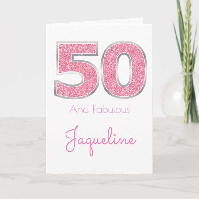 Carte 50e anniversaire 50 et fabuleuse Parties scintilla (Devant)
