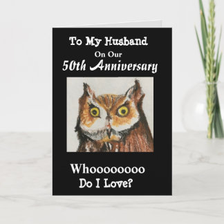 Carte 50e Anniversaire À Mon Mari Drôle Chouette Amour