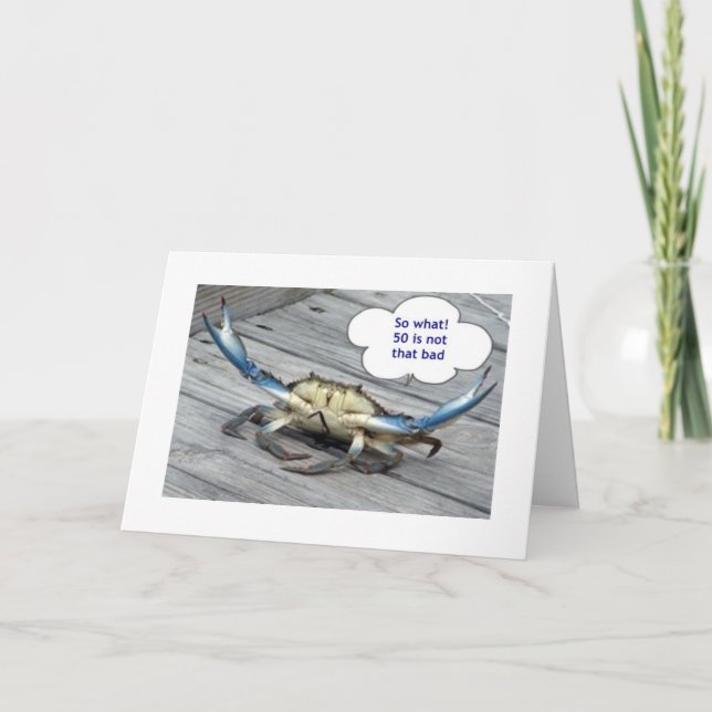 Carte 50e ANNIVERSAIRE AVEC CRABBY CRAB (Devant)