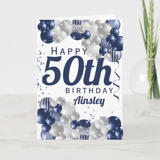 Carte 50e anniversaire Ballons de la Marine (Devant)