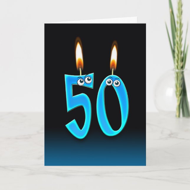 Carte 50e anniversaire bougies (Devant)