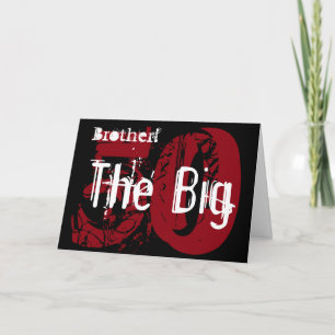 Carte 50e anniversaire, brother, white, black, red.