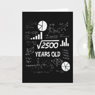 Carte 50e anniversaire Carré mathématiques racine 50 ans