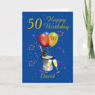 Carte 50e anniversaire Celebration Blue