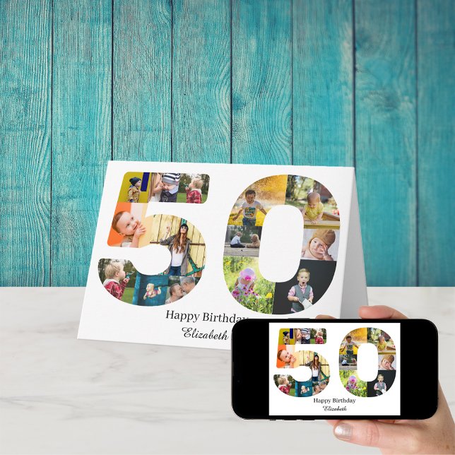 Carte 50e anniversaire Créez votre propre photo personna (Créateur téléchargé)