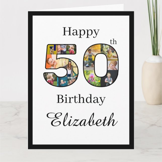 Carte 50e anniversaire Créez votre propre photo personna (Devant)