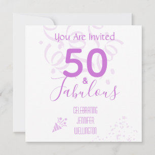 Carte 50e anniversaire CustomName Hot Pink Party Invitat
