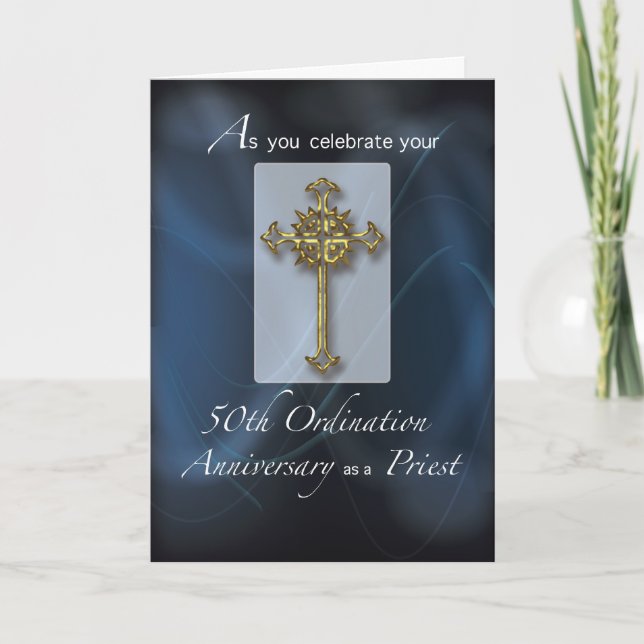 Carte 50e anniversaire de l'ordination du prêtre (Devant)