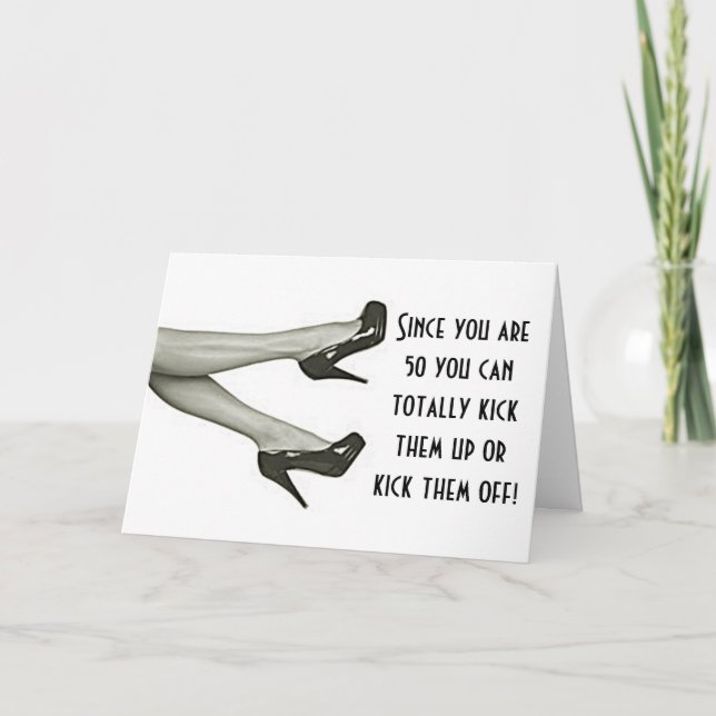 Carte 50e ANNIVERSAIRE-DÉCOUVREZ LES TÊTES OU LES BATTON (Devant)