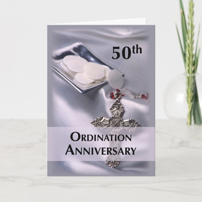 Carte 50e anniversaire d'ordination Félicitations (Devant)