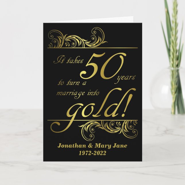 Carte 50e anniversaire du Mariage d'or (Devant)