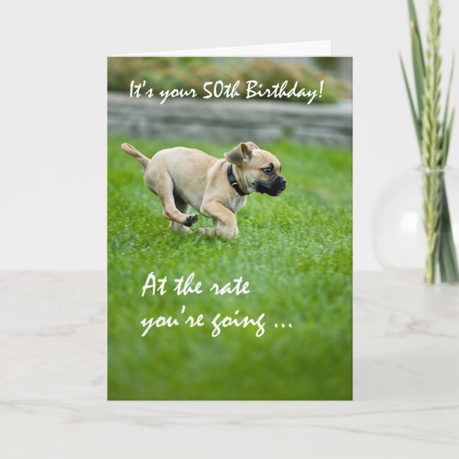 Carte 50e anniversaire Funny Dog Card (Devant)