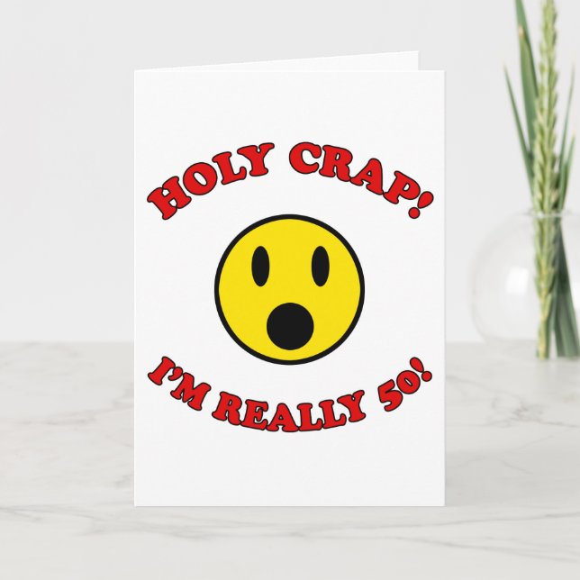 Carte 50e anniversaire Gag Cadeaux (Devant)
