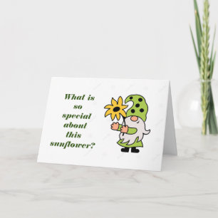 Carte ***50e ANNIVERSAIRE*** GNOME ENVOIE SUNFLOWER