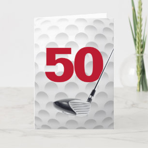 Carte 50e anniversaire Golf Ball Design