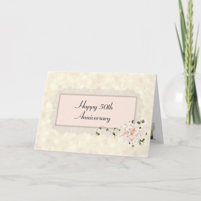 Carte 50e anniversaire Hydrangea Bouquet (Devant)