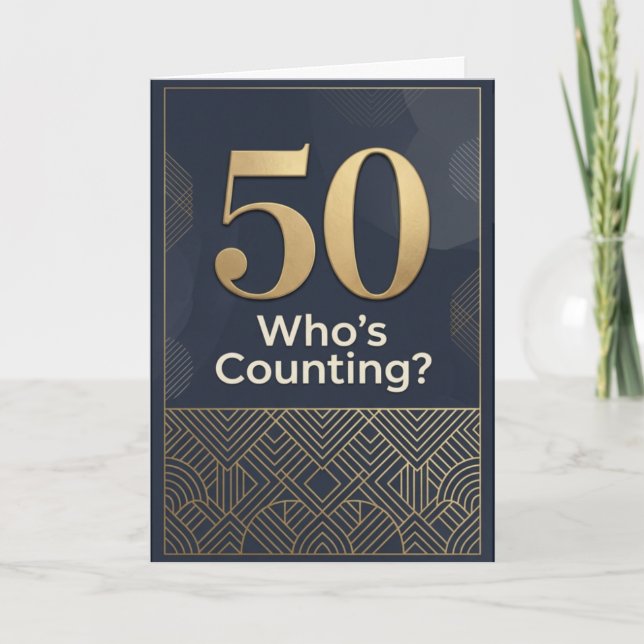 Carte 50e anniversaire moderne noir  (Devant)