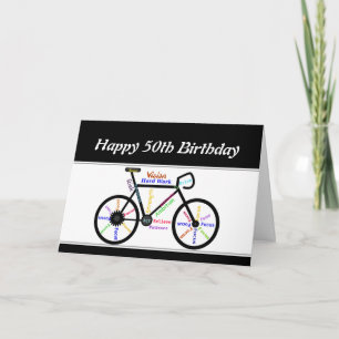 Carte 50e anniversaire Motivational Vélo vélo vélo vélo