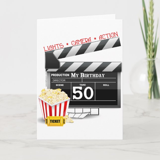 Carte 50e anniversaire Movie Thème (Devant)