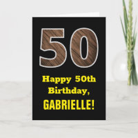 50e Anniversaire : Nom, Motif imitation bois "50"