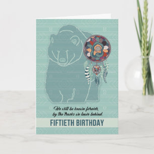 Carte 50e anniversaire Ours amérindien