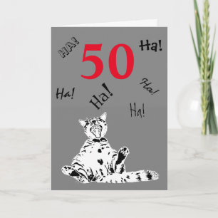 Carte 50e anniversaire Silly Laughing Funny Chat