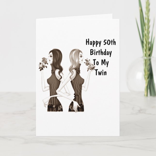 Carte **50e** ANNIVERSAIRE SOUHAITE À MA **SOEUR DOUCE** (Devant)
