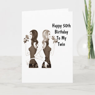 Carte **50e** ANNIVERSAIRE SOUHAITE À MA **SOEUR DOUCE**