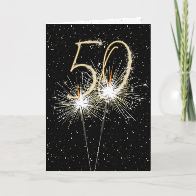 Carte 50e anniversaire Sparkler (Devant)
