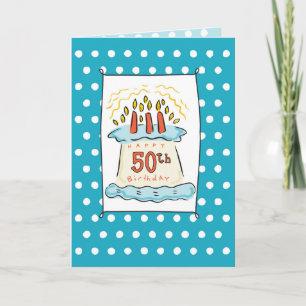 Carte 50e gâteau d'anniversaire