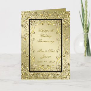 Carte 50e Mariage anniversaire de l'aurore noire