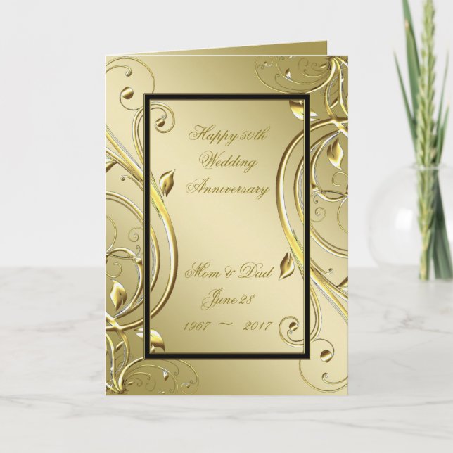 Carte 50e Mariage anniversaire de l'aurore noire (Devant)