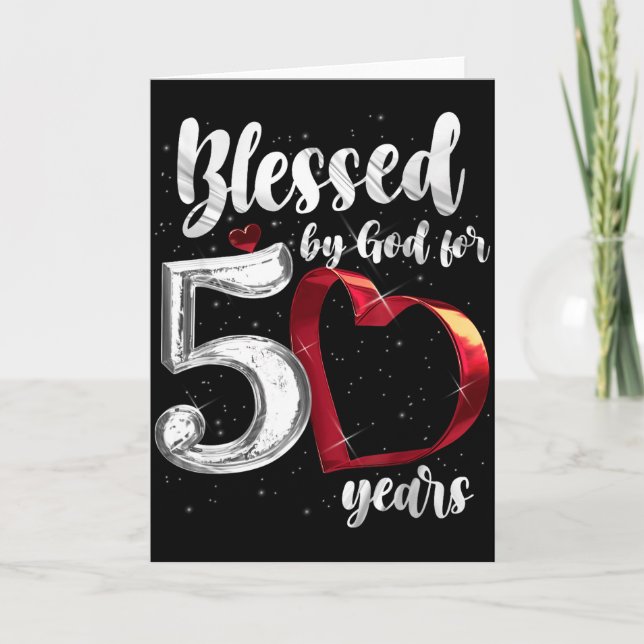 Carte 50th Birthday Blessed By God For 50 Years Birthday (Devant)