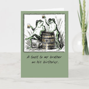 Carte 51941 Frère, Grenouilles d'anniversaire avec bière