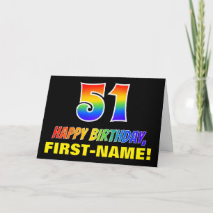 Carte 51e anniversaire : Bold, amusant, simple, arc-en-c
