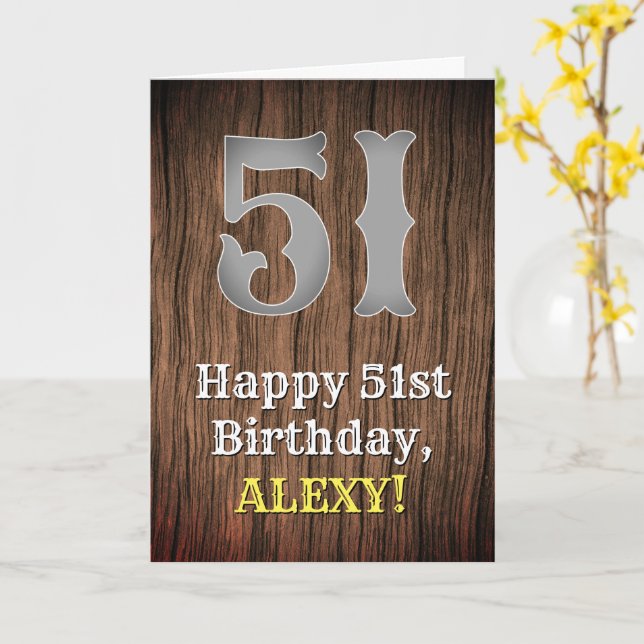 Carte 51e anniversaire : Pays inspiré par l'Ouest Look,  (Fleur jaune)
